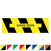 Marquage au sol adhésif- Zone bicolore coupe-feu personnalisé "votre texte"