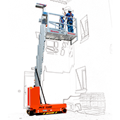 Plateforme aérienne autotraction en hauteur h.max 12 m