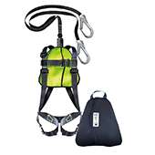 Harnais anti chute avec longe sangle double de 2 m