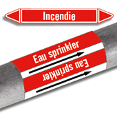 Etiquettes adhésives de marqueur de tuyauterie Incendie