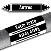 Etiquettes adhésives de marqueur de tuyauterie autre noir