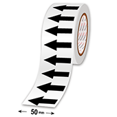 Rouleau de marqueurs de tuyauterie adhésifs fléchés